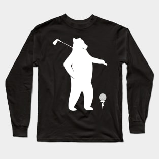 Golf Bear Lover Gift for Golf Prayer Looking For Whole In One Funny Long Sleeve T-Shirt